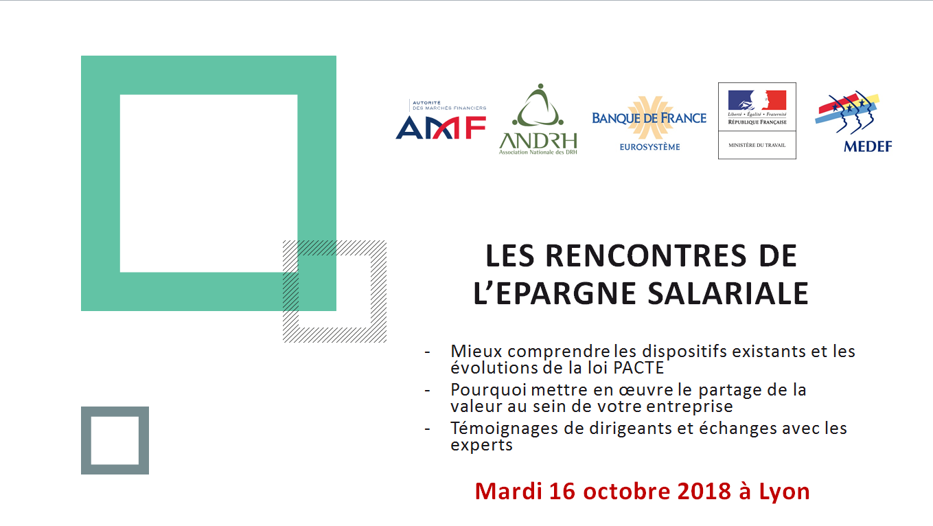 Save The Date Les Rencontres De L Pargne Salariale Le Octobre